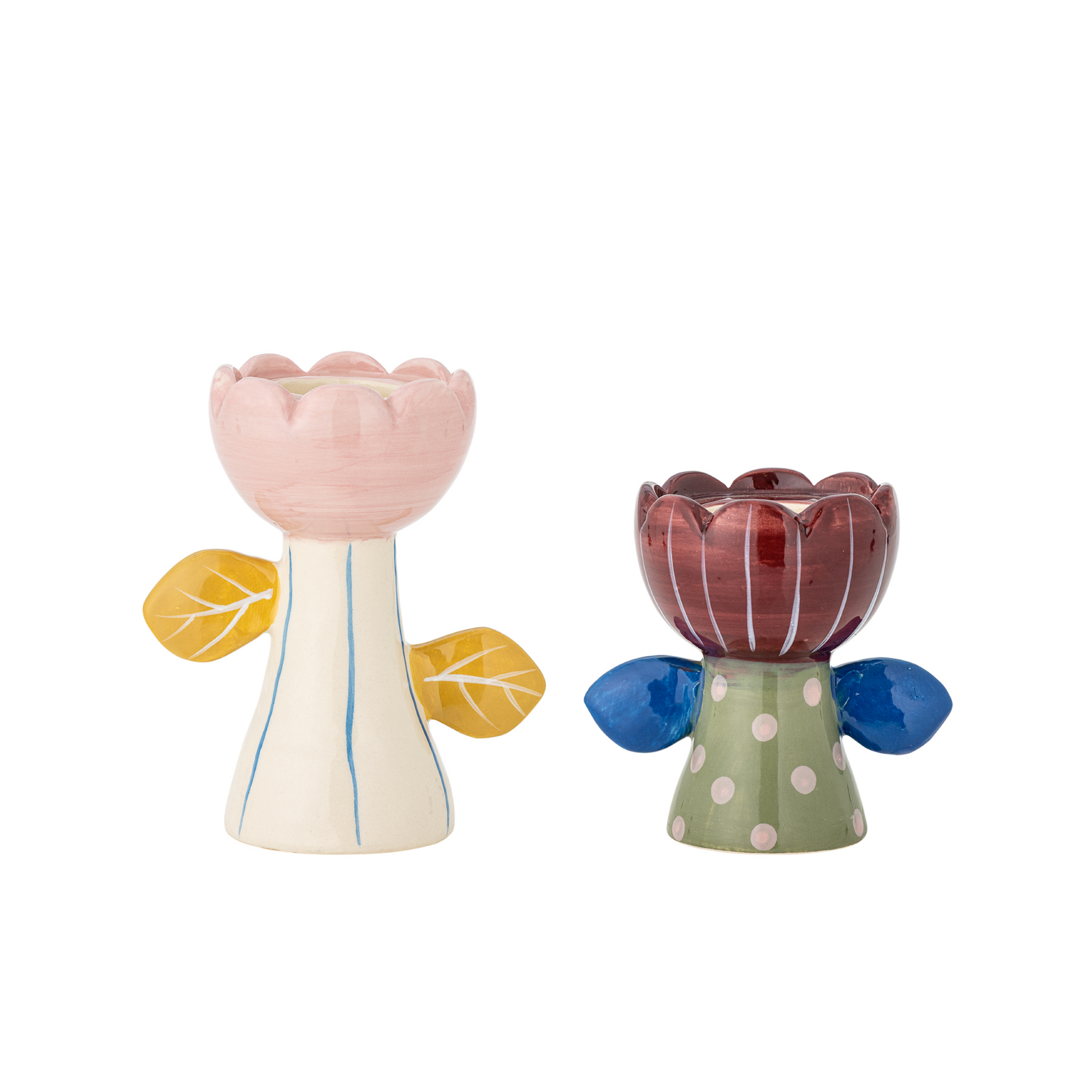 Florita Kerzenhalter, bunt, 2er-Set, Keramik - Bloomingville