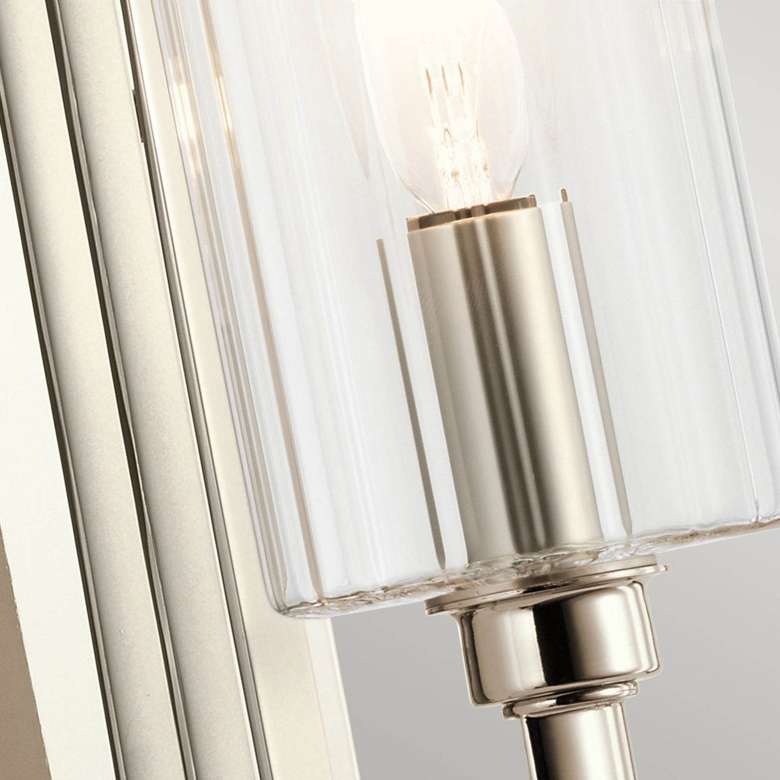 Kimrose wall light, 1-bulb, polished nickel