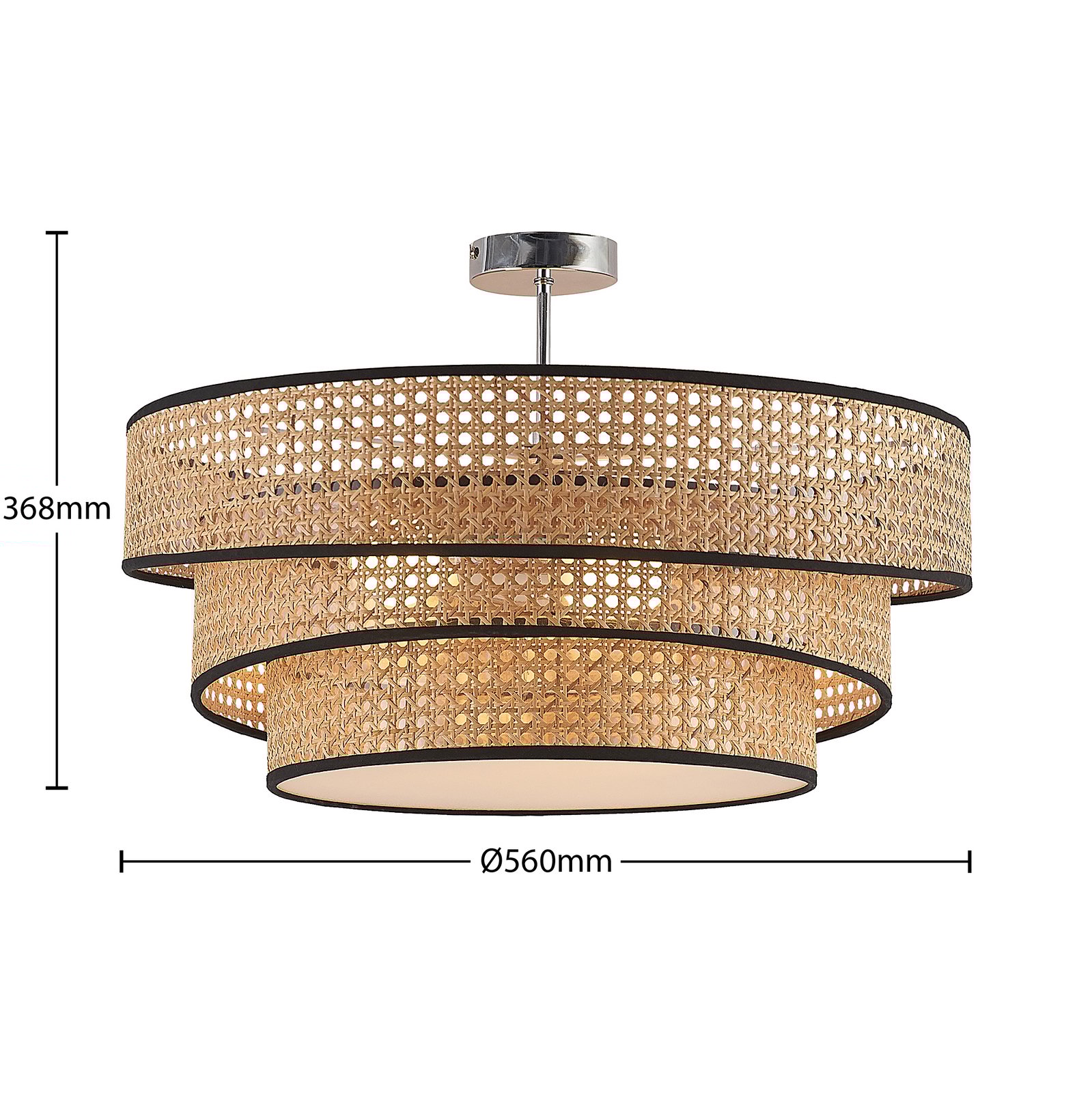 Elowen Plafondlamp Rattan - Lucande