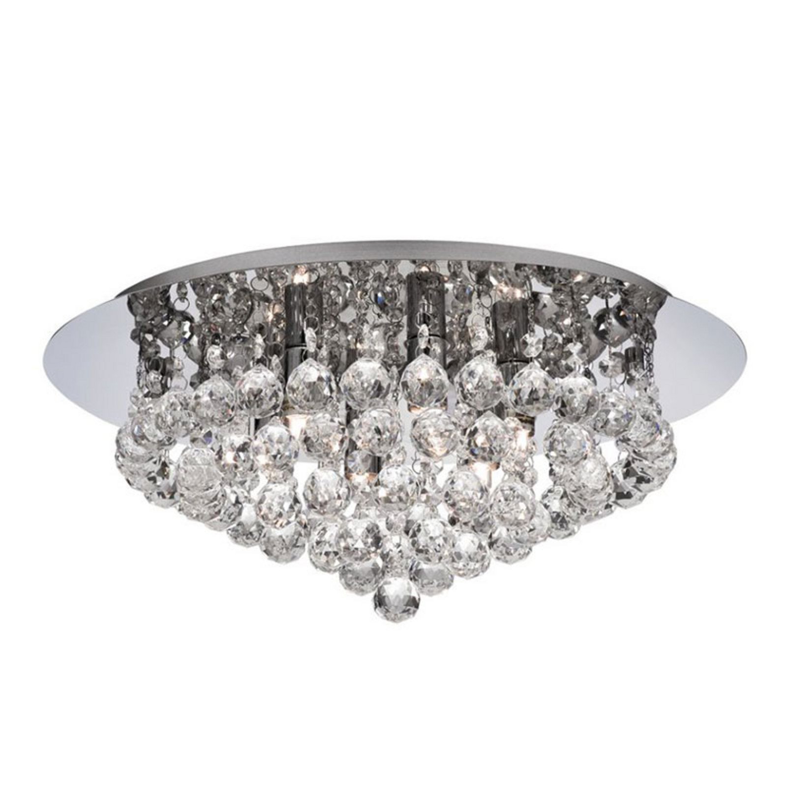 Plafonieră Hanna crom sfere sticlă cristal 45cm