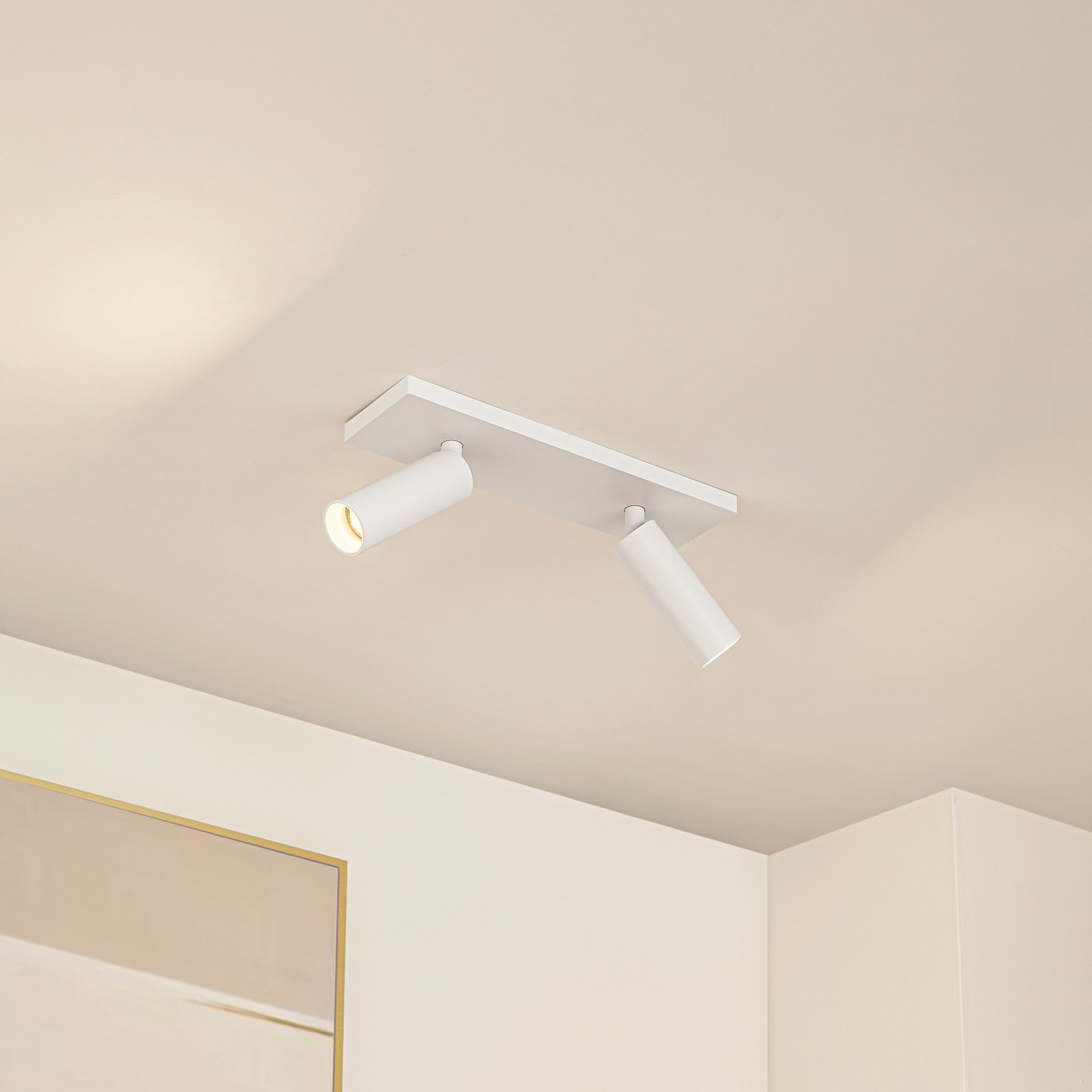 Arcchio Brinja Slim ceiling spotlight, white, 2-bulb, GU10 MR11