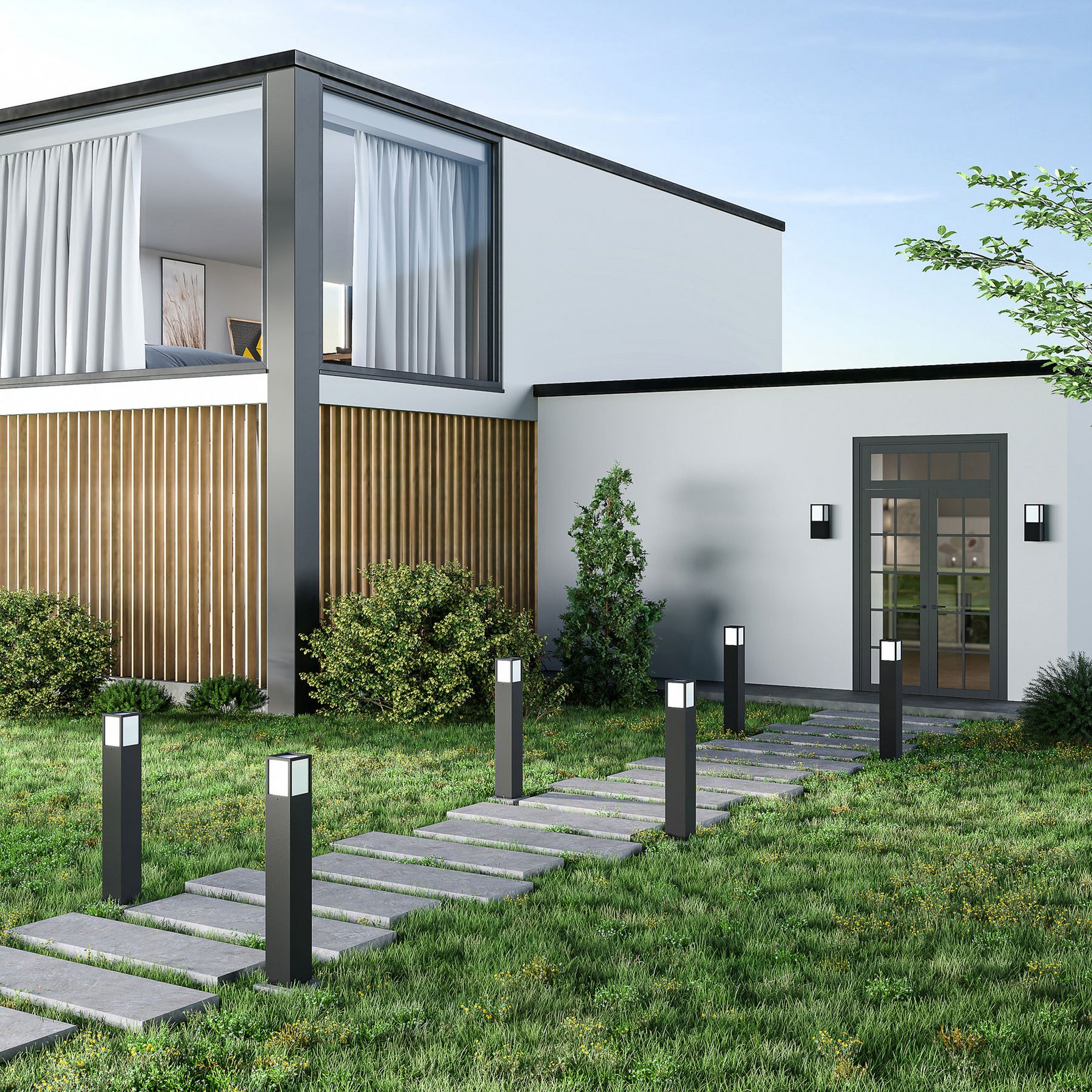 Facado II, altura 65 cm, angular, cinzento escuro/opal