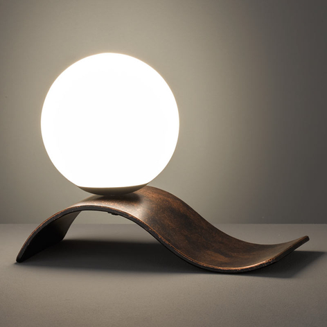 Glas-Tischleuchte Lara, kupfer antik