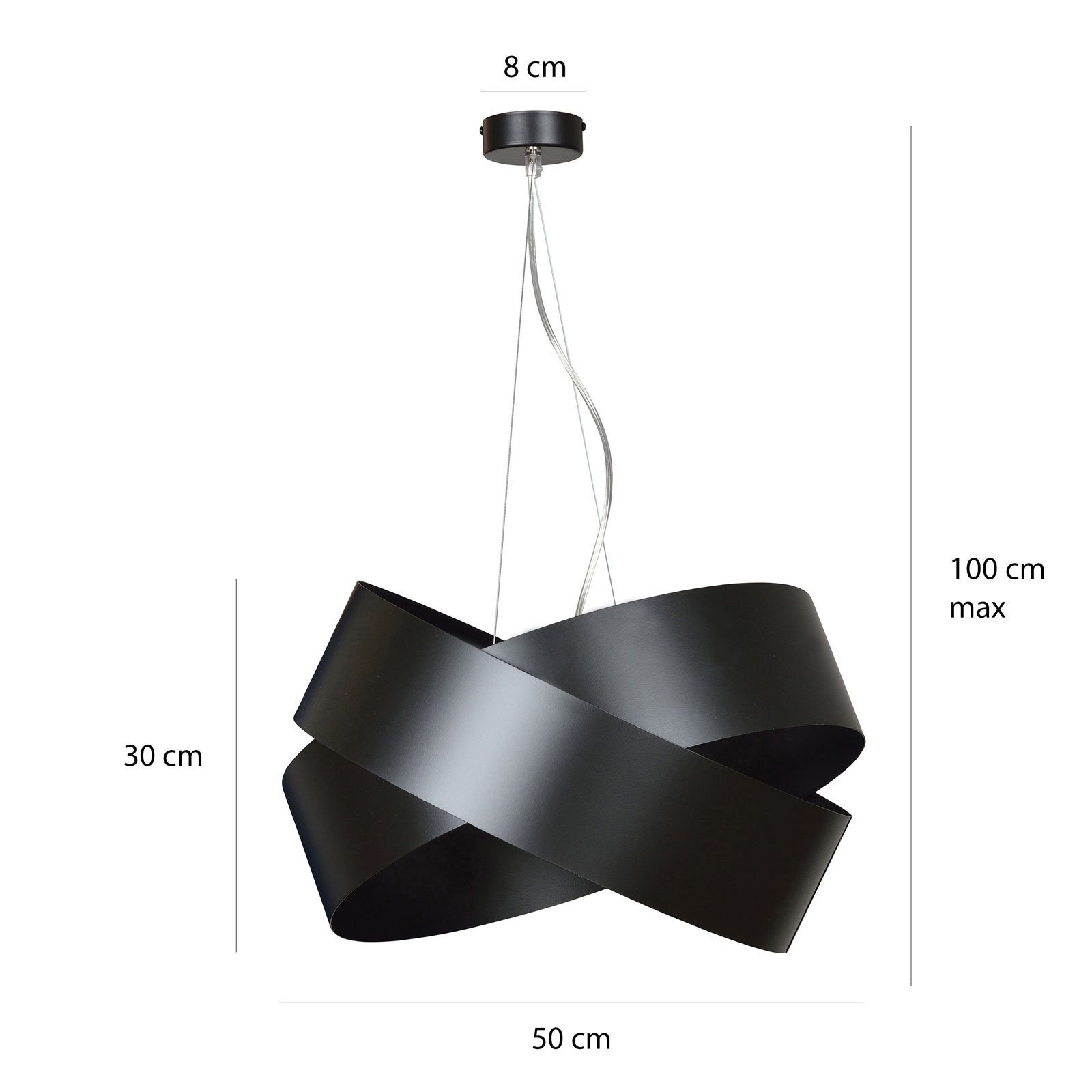 Hanglamp Vieno van zwarte stalen ringen