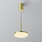 Maytoni Plato LED pendant light, brass, Ø 18.5cm, aluminium