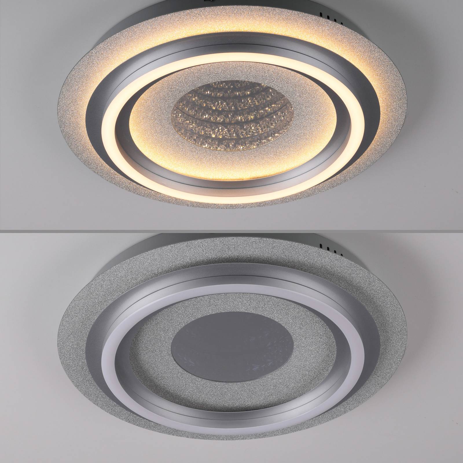 Lampa sufitowa LED Cichio, w kolorze srebrnym, z żelaza, 3 000 K