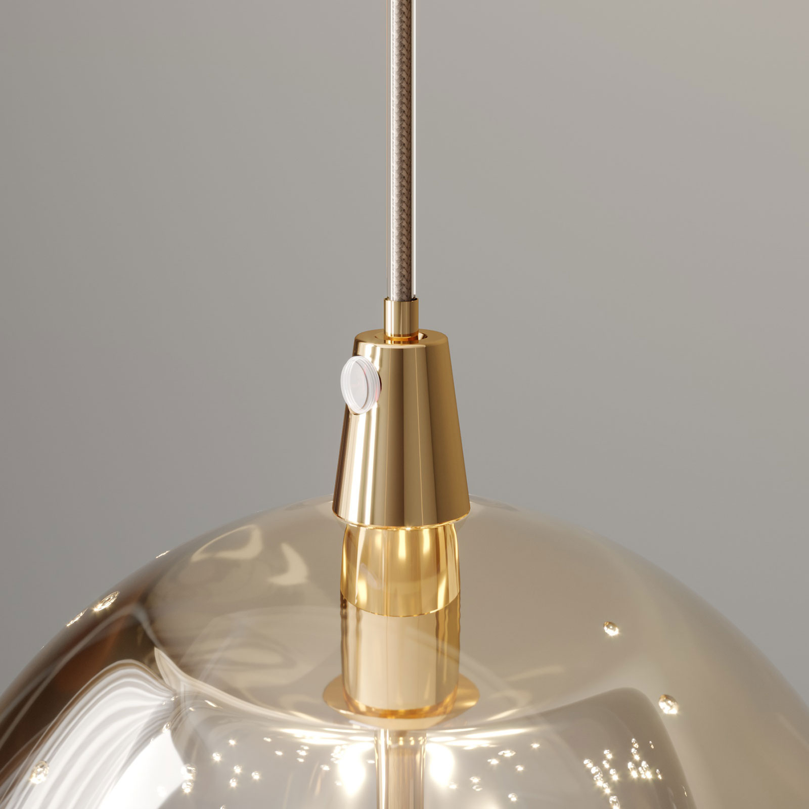 LED-Pendellampe Hayley m. Glaskugeln, 3-fl., gold