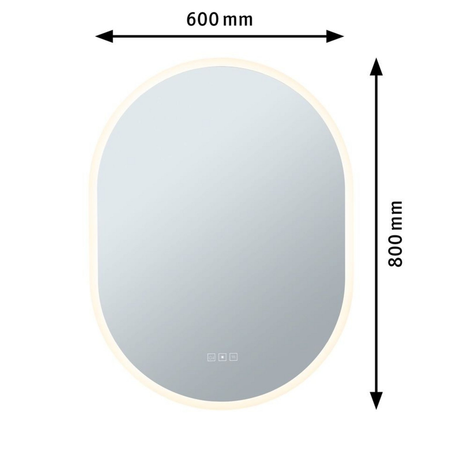 Mirra LED Illuminated Mirror IP44 Dim. Oval Mirror/Alb - Paulmann