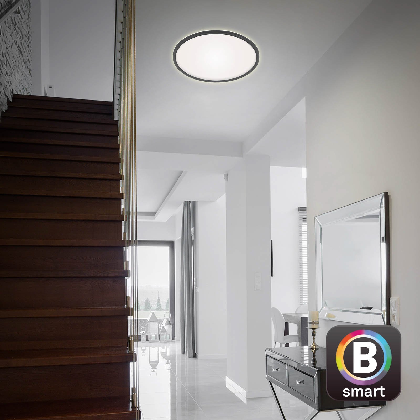 LED ceiling lamp Slim smart black dimmable CCT