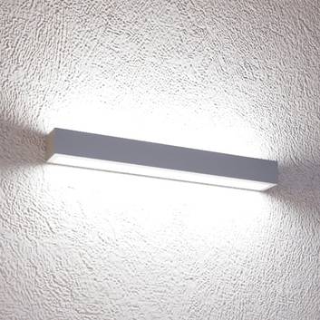 Mera LED-væglampe, bredde 40 cm, aluminiumsfarvet
