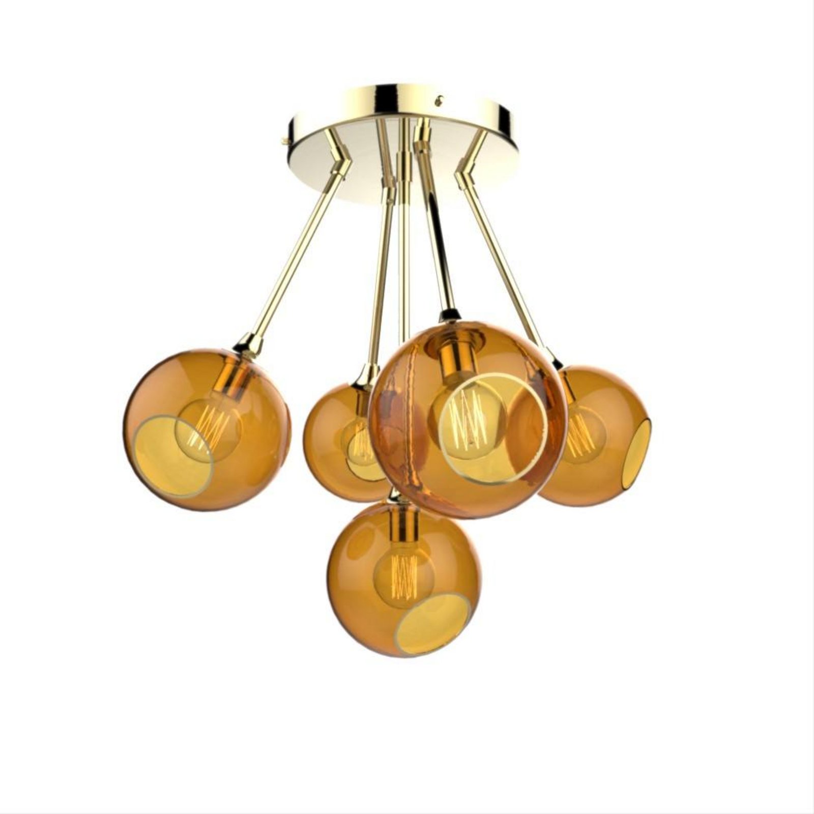 Ballroom Molecule Taklampa Brass/Amber - Design By Us