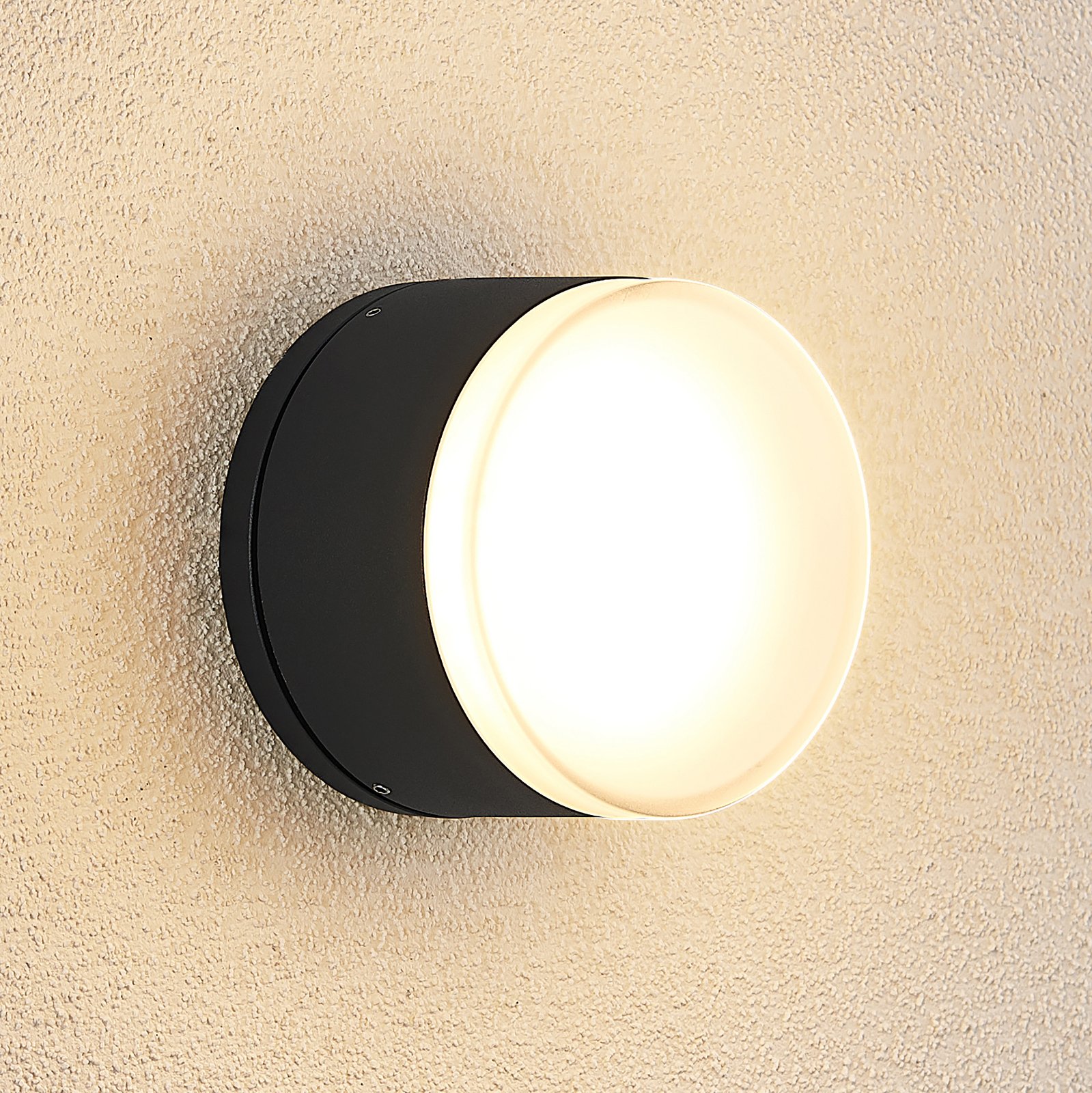 Mathea Round LED Plafonieră Exterior Dark Grey - Lindby