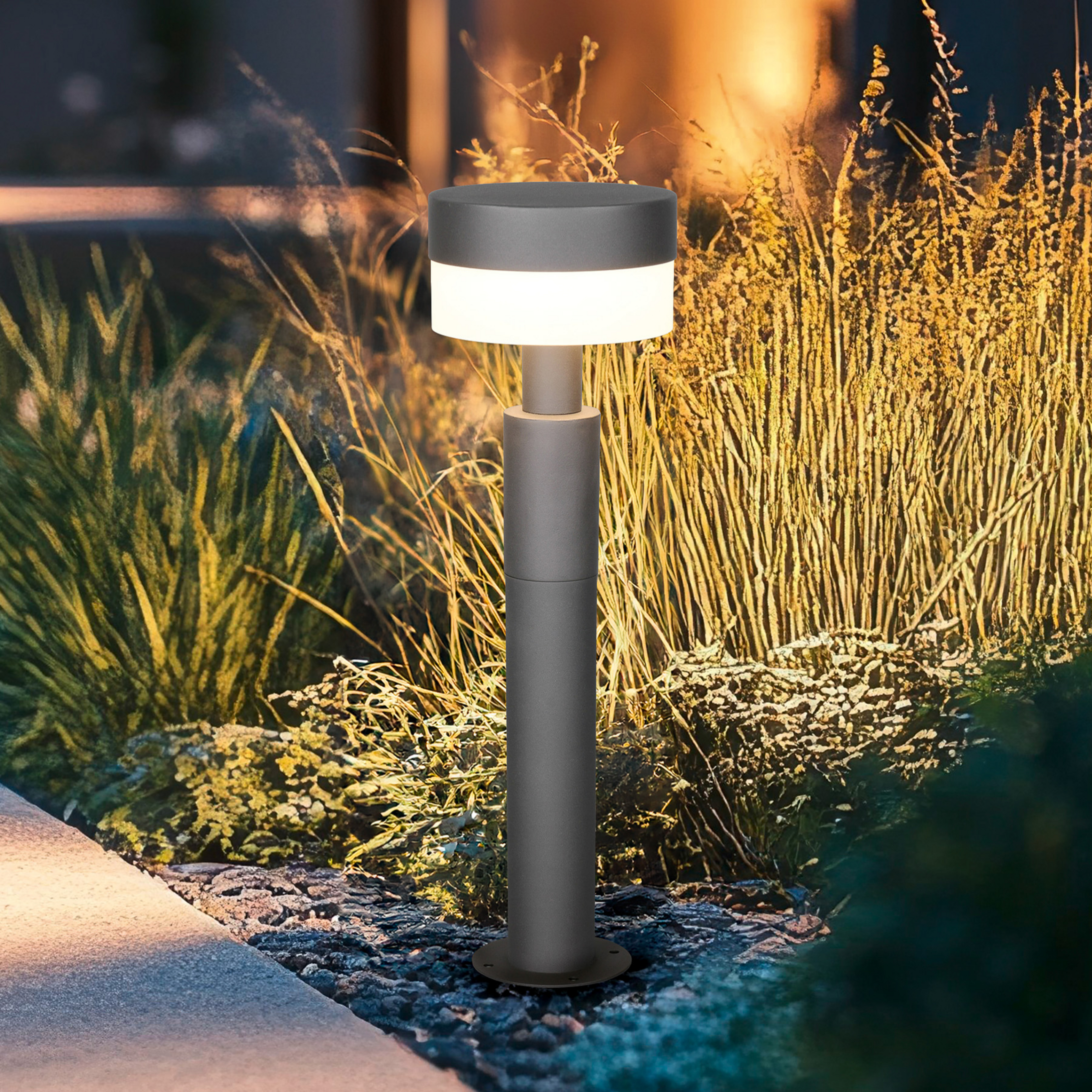 LED grīdas lampa Mackenzie, augstums 50 cm, antracīta krāsā, alumīnija lieta