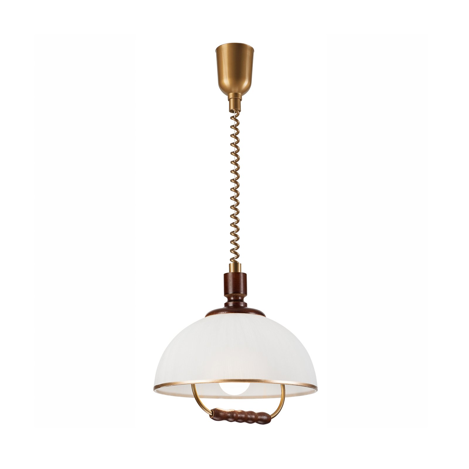 Hanglamp Ilsa, wit/goud, Ø 30 cm, in hoogte verstelbaar