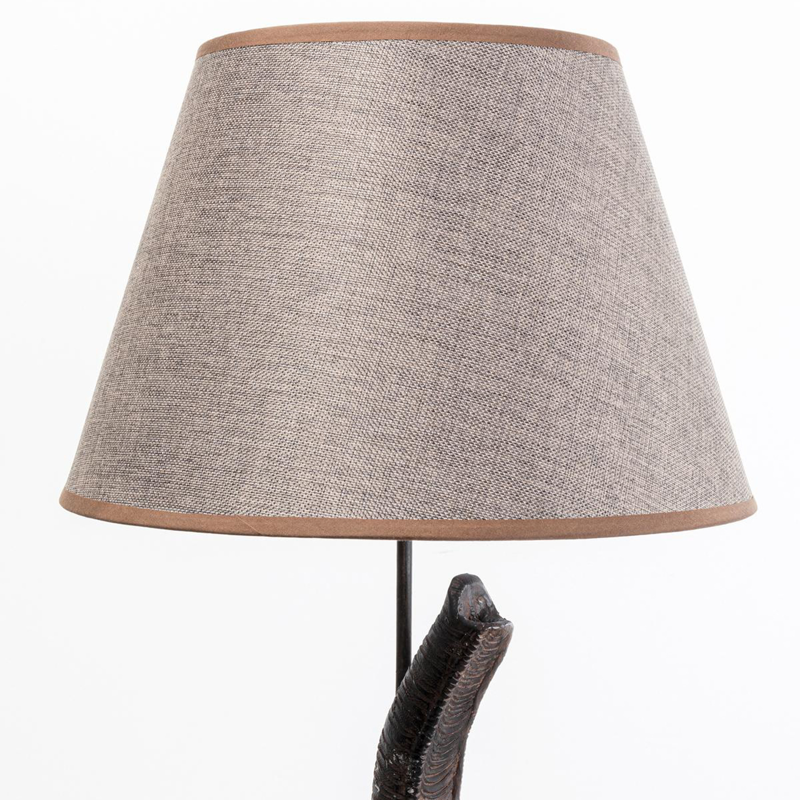 KARE Animal Elephant floor lamp, brown, natural linen, 154 cm
