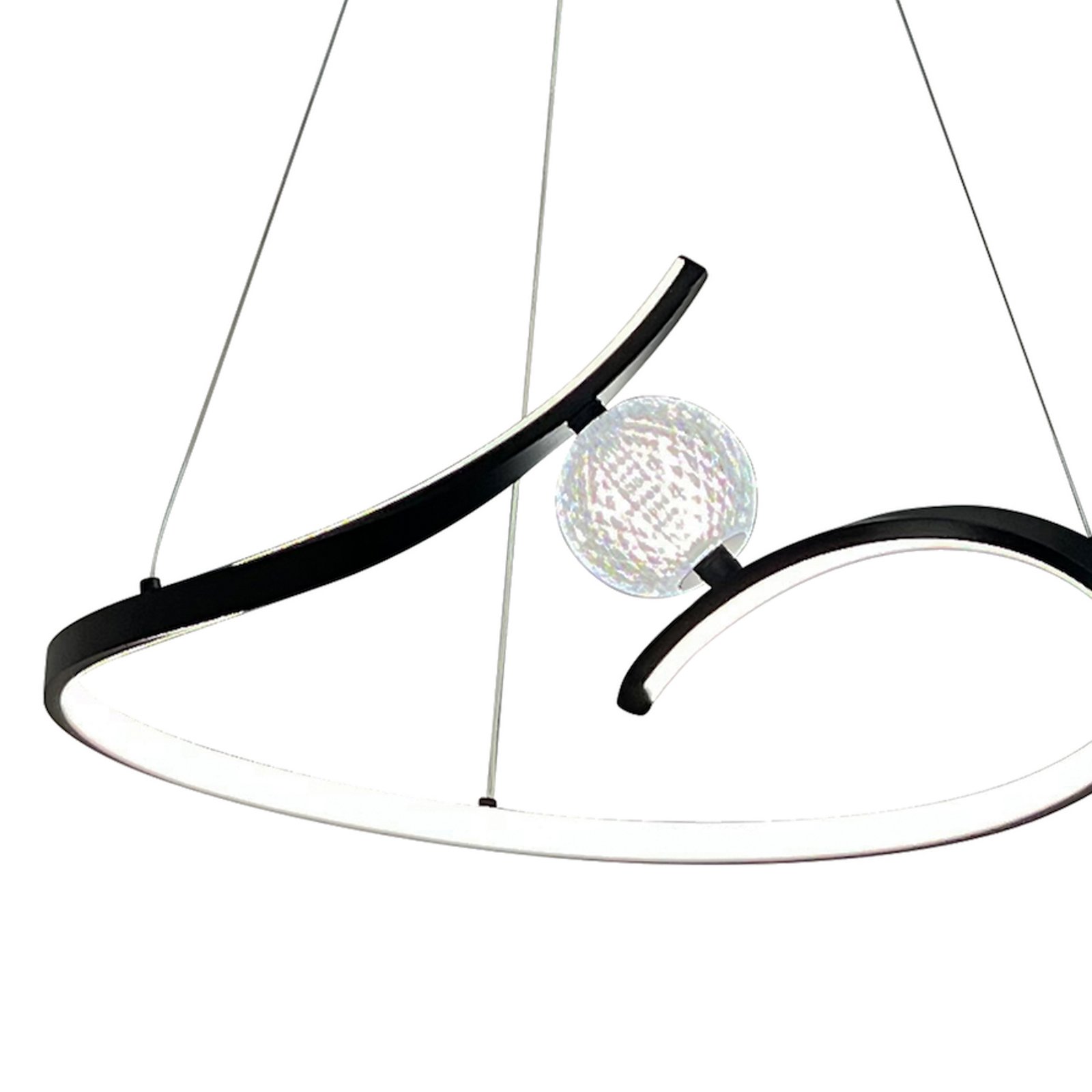 LED-Hängeleuchte Perla, Metall, Acryl, schwarz, 4.000 K