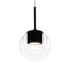 kdln Lampada LED a sospensione Dew, nera, a 1 luce, Ø 11 cm