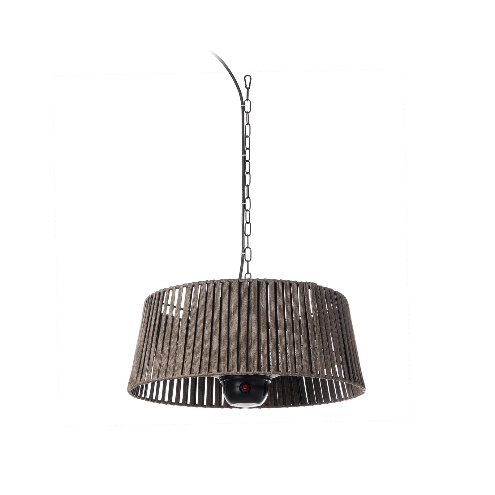 Wiszący ogrzewacz tarasowy Lucande Pyravo, brązowy, aluminium, Ø 60 cm