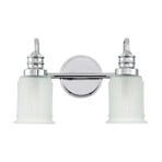 Wall light Swell IP44, 2-bulb, polished chrome