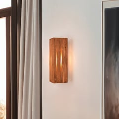 Karuni væglampe, naturlig, træ, metal, E14