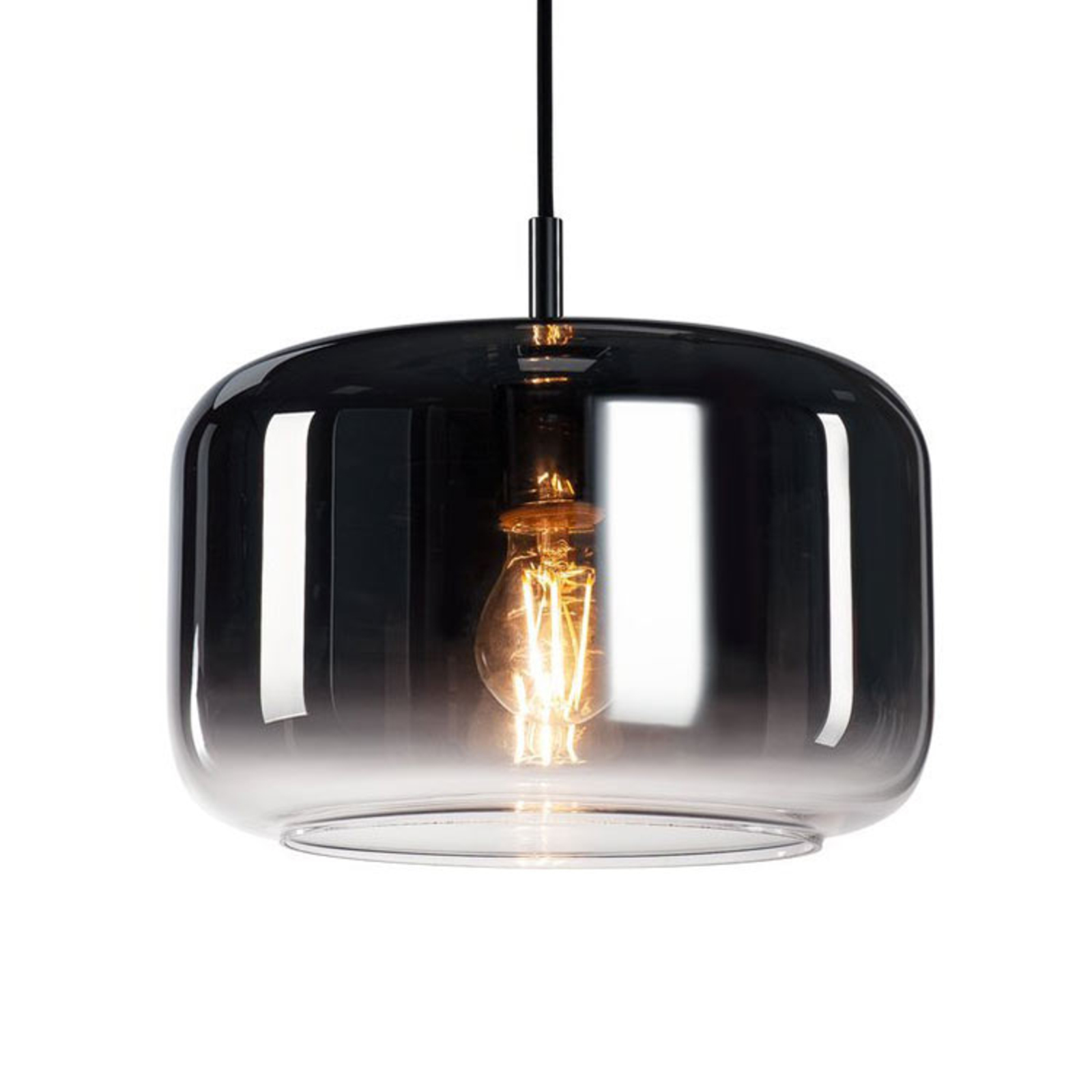 SLV Pantilo 28 hanging light, Ø 28 cm, chrome, for Living / Dining Room, glass, E27, 15 W, energy efficiency: A++, H: 17.2 cm