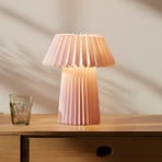 Lindby bordlampe Magali, rosa, papir, Ø 34 cm, E14
