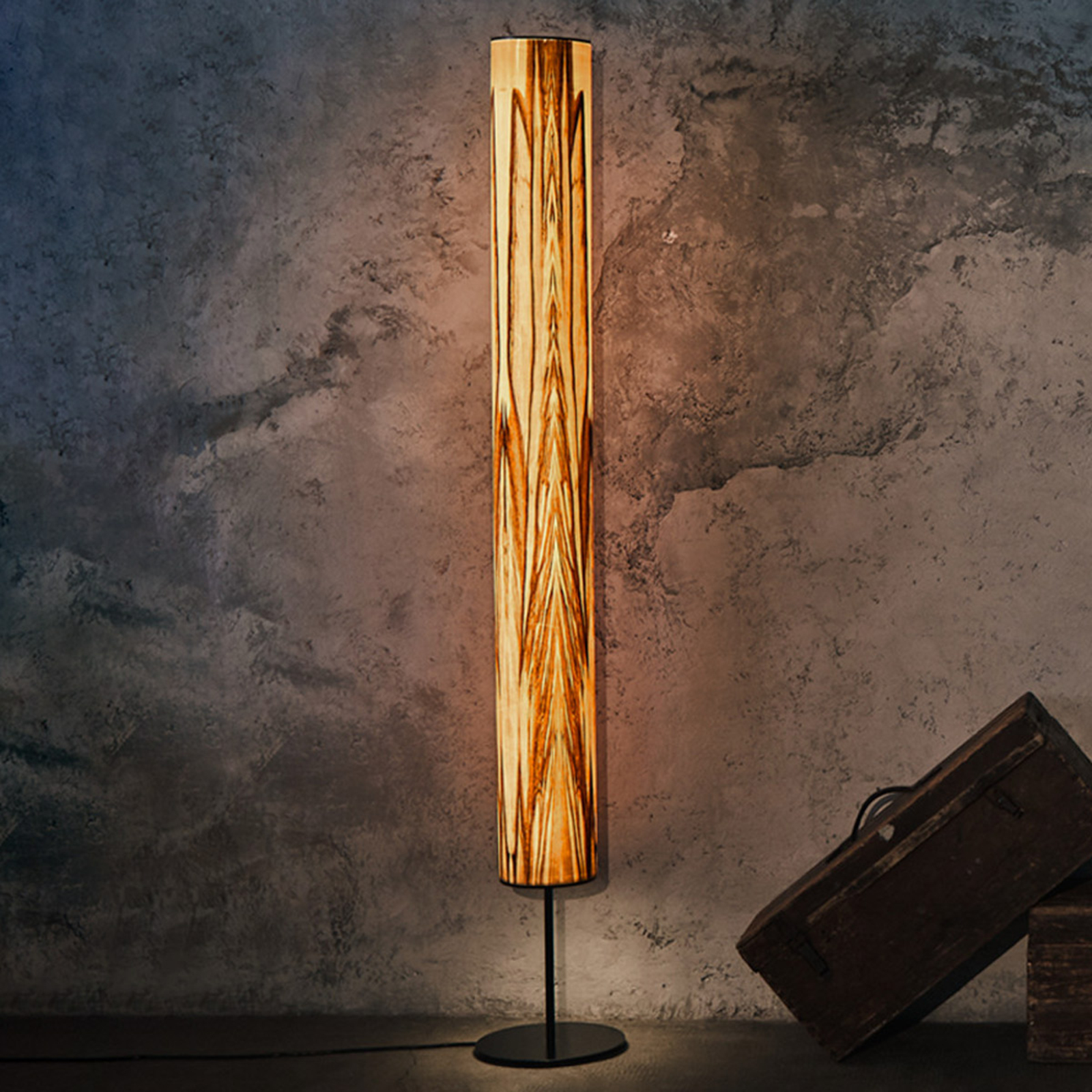 LeuchtNatur Arbor LED-Stehleuchte, Holzschirm