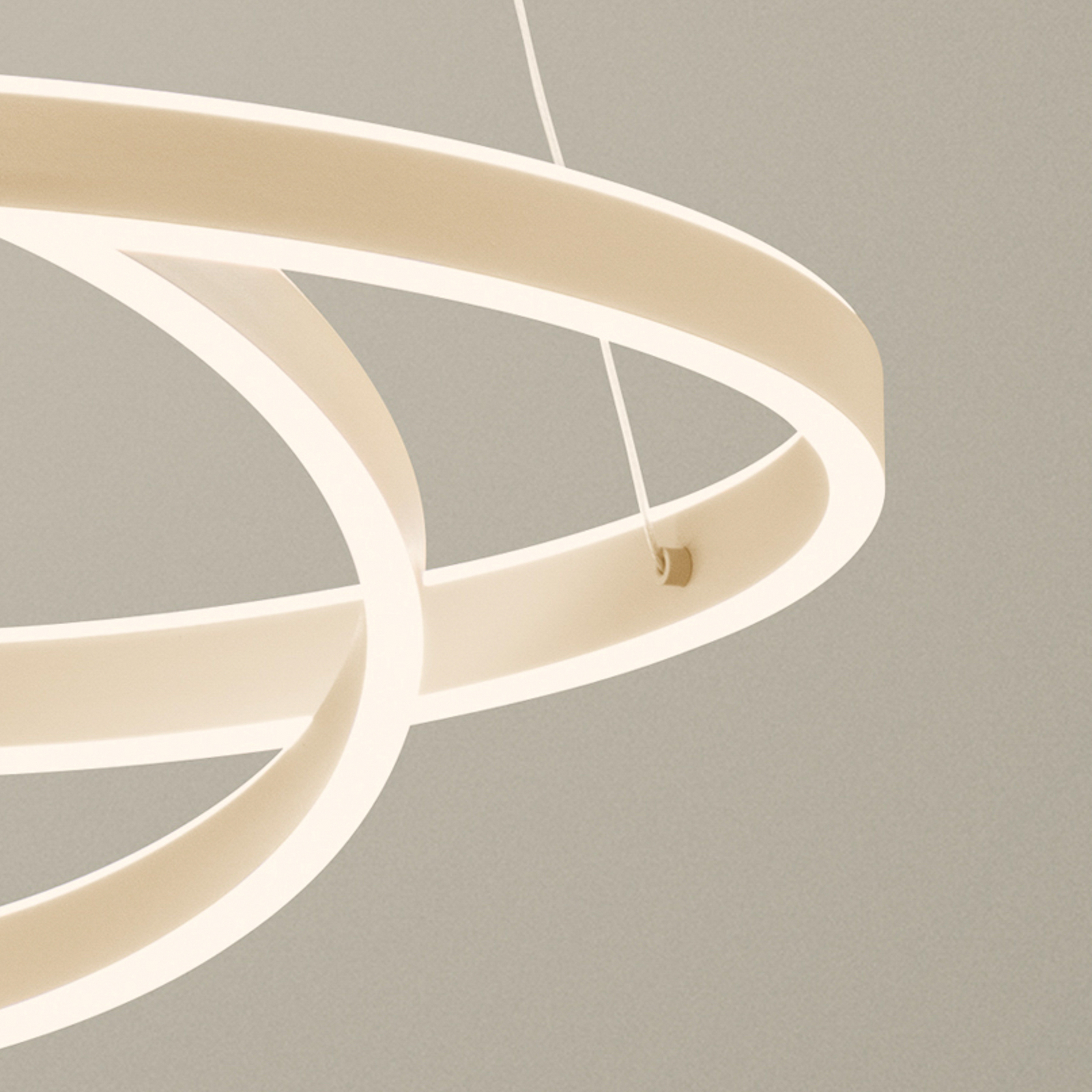 LED-Hängelampe Amarin, sandfarben, Ø 61 cm, Metall, CCT