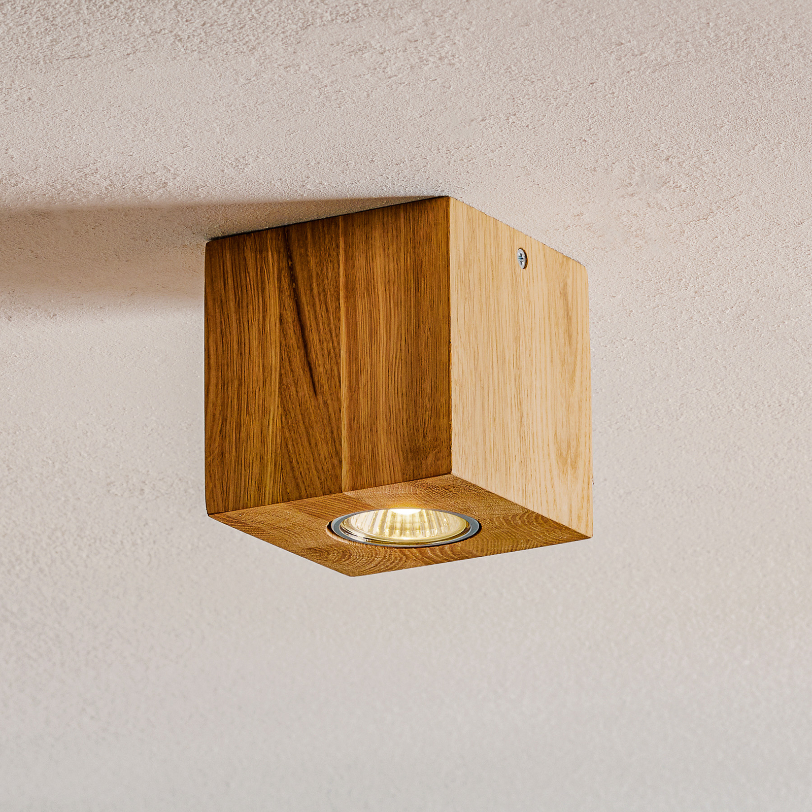 Wooddream taklampe, 1 lyskilde eik, kantet, 10 cm