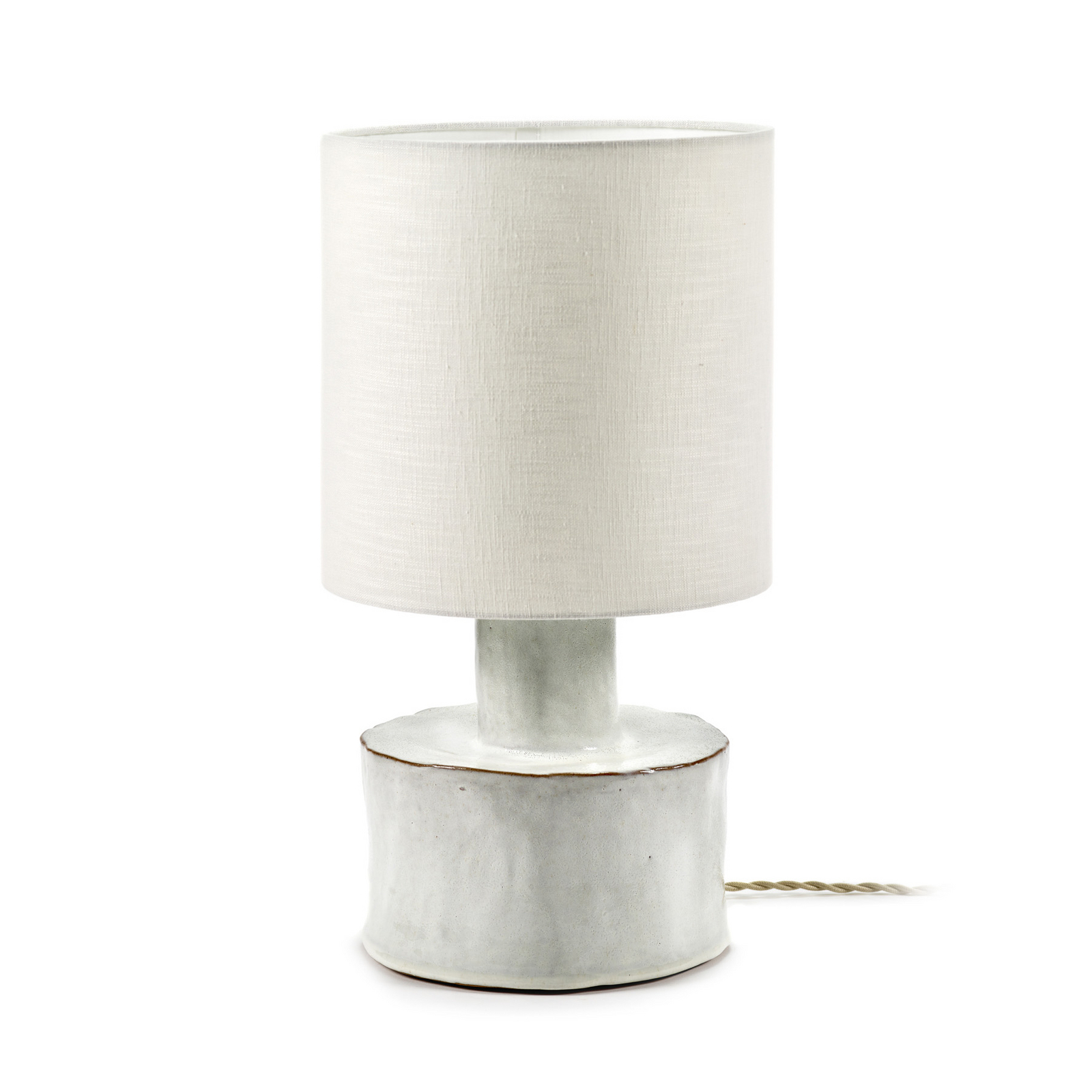 WHITE-WHITE CATHERINE bordlampe, stentøj, tekstil, højde 47 cm, E27 – Serax