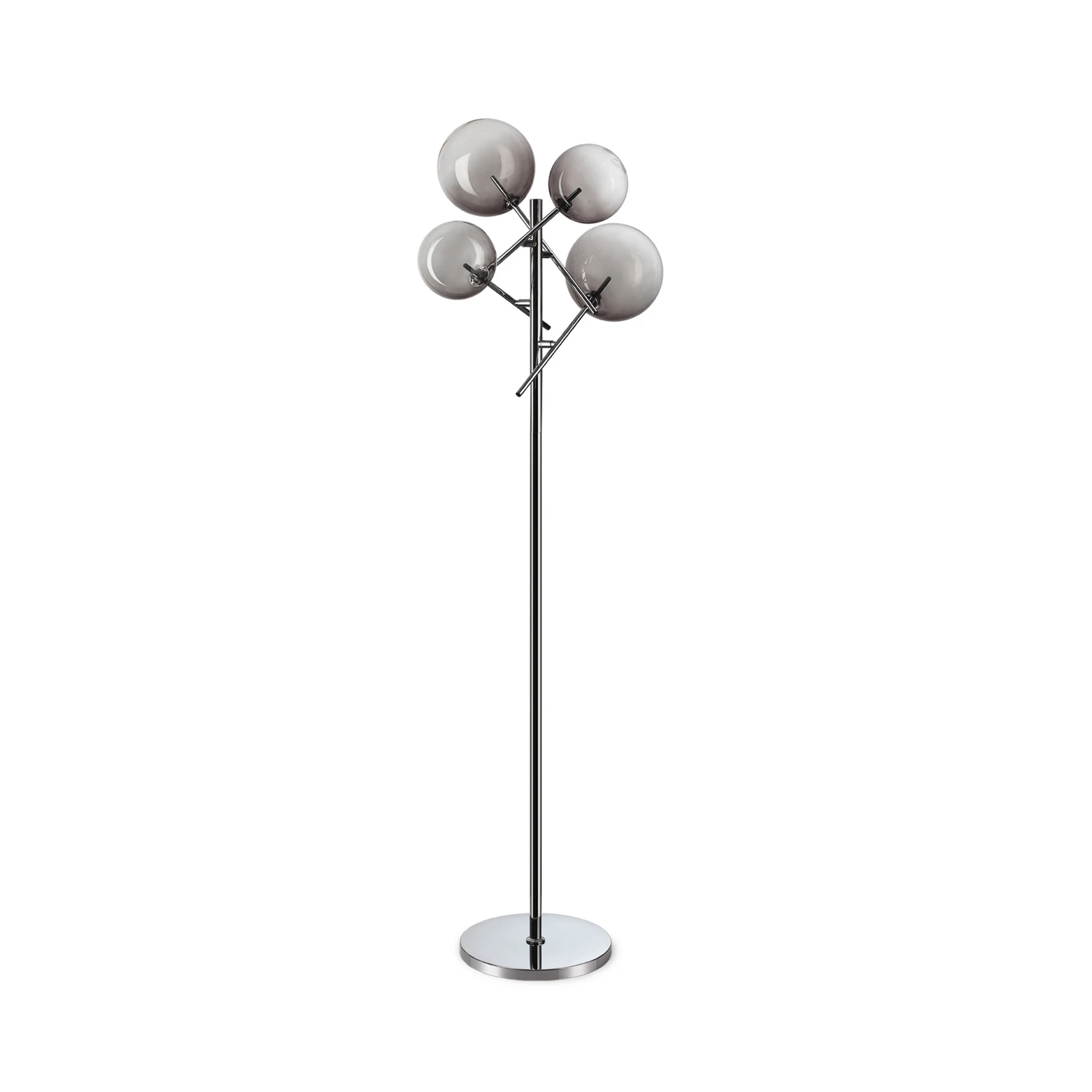 Ideal Lux Stehlampe Equinoxe, chrom/rauchgrau, Höhe 166 cm