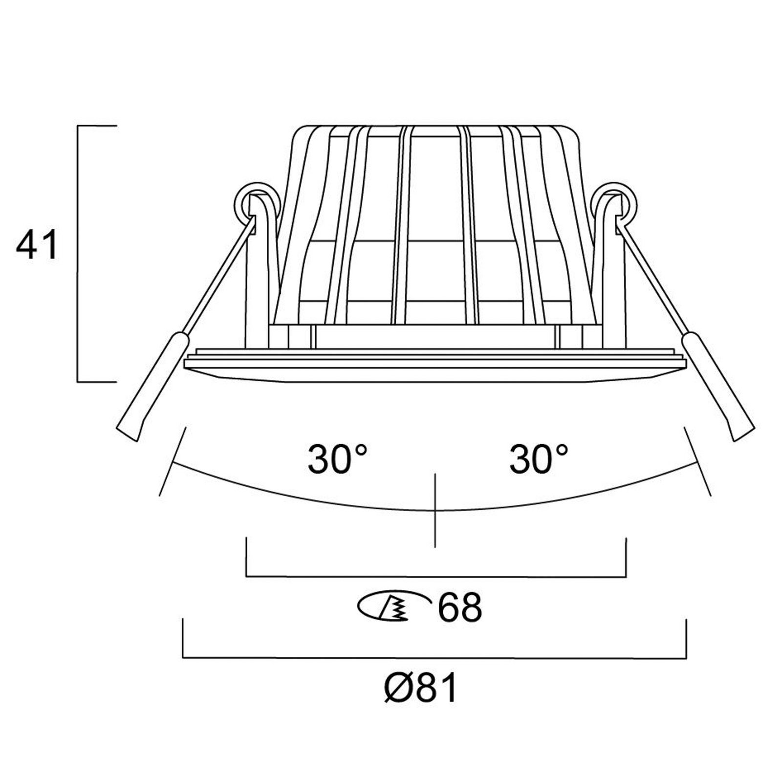 Sylvania indbygningslampe Obico 68, hvid, IP65, CCT, dæmpbar