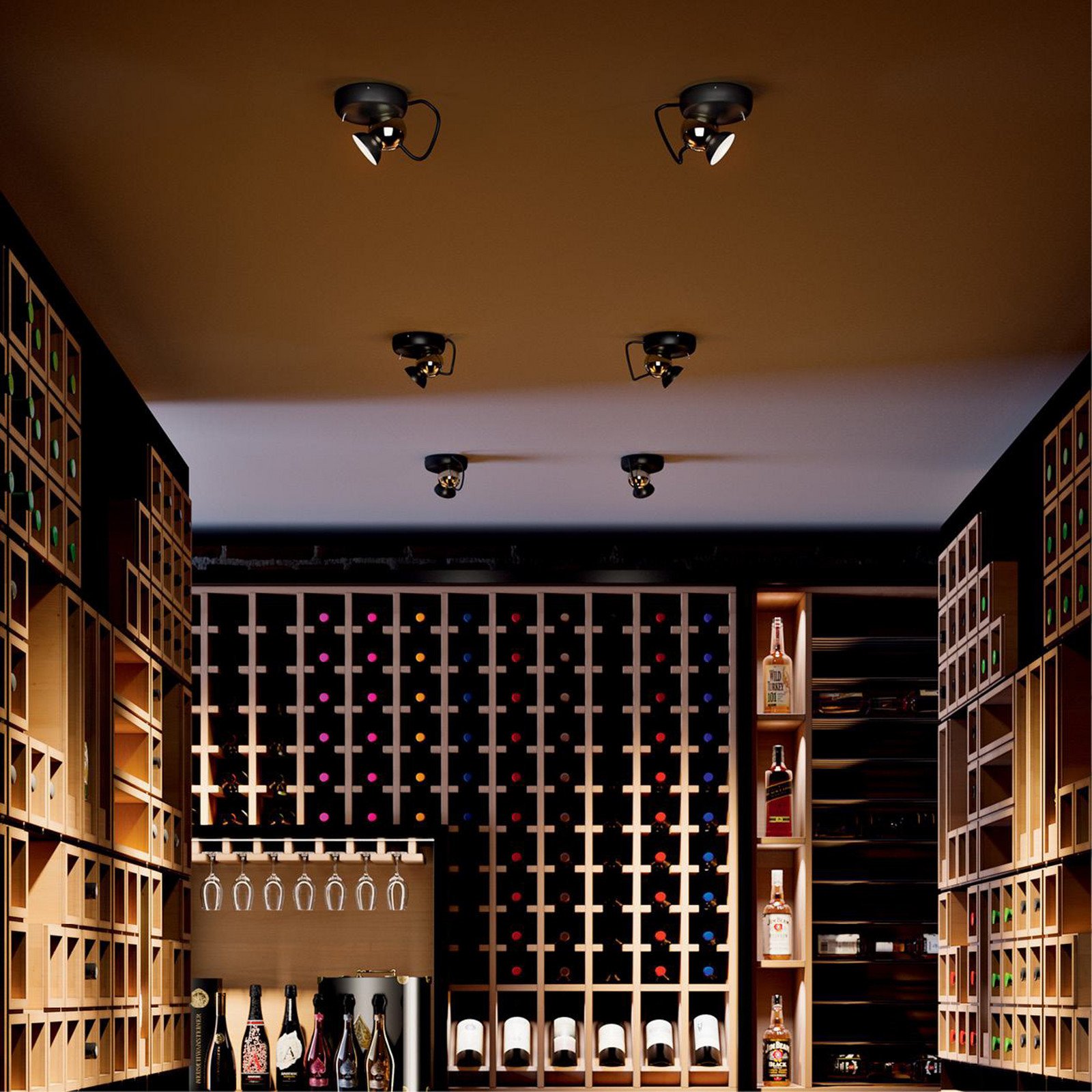 Linea Light Aplică de perete cu LED Duck negru aluminiu 2700 K reglabilă - Camera de zi / sufragerie - modern