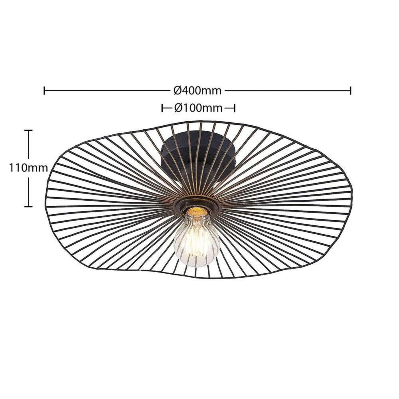 Ruota Plafonieră Matt Black - Lindby