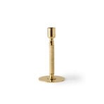 Duca candle holder, brass, height 24 cm, rattan - Audo
