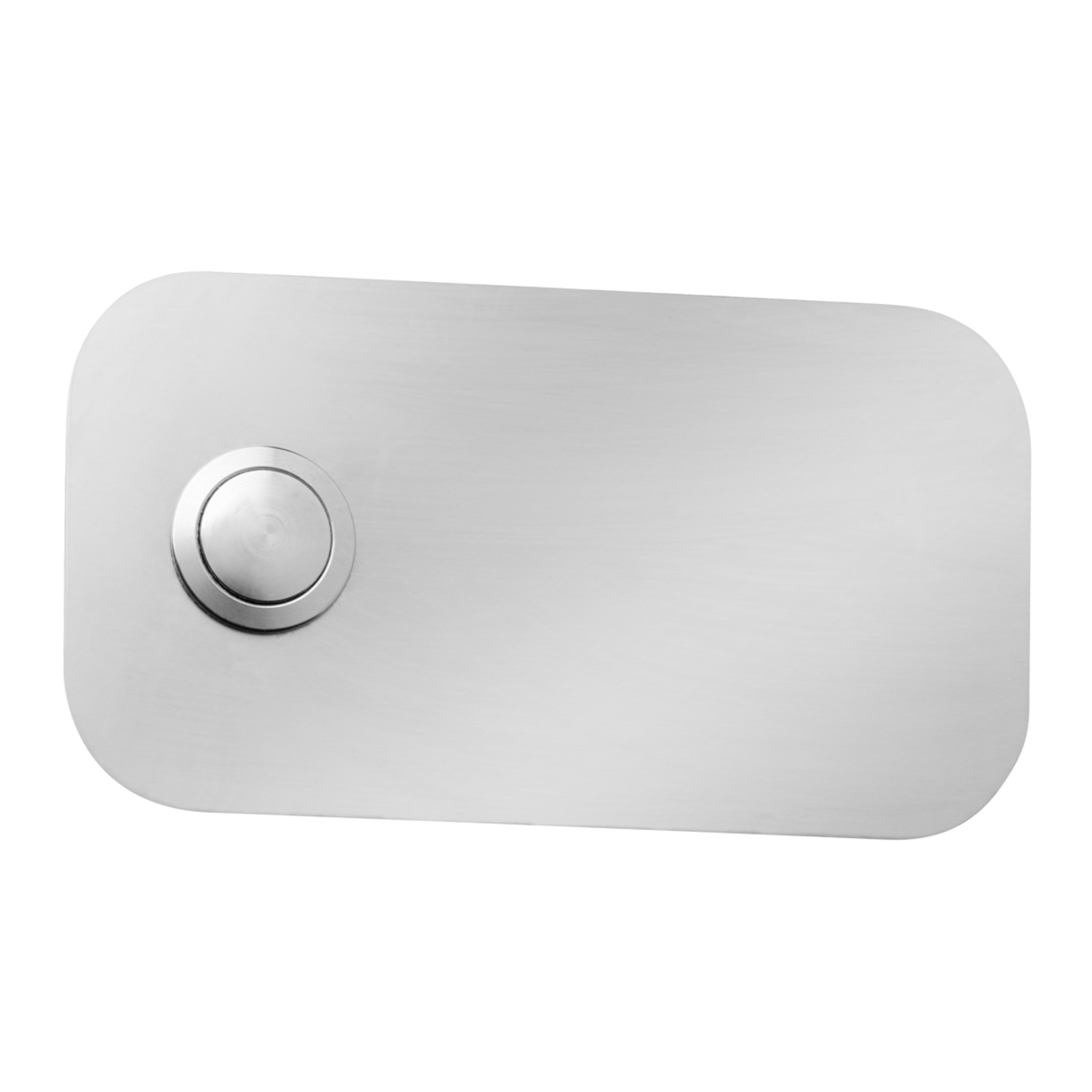 CMD Rectangular Stainless Steel Doorbell Coverplate, Stainless steel, W: 11 cm, H: 6 cm