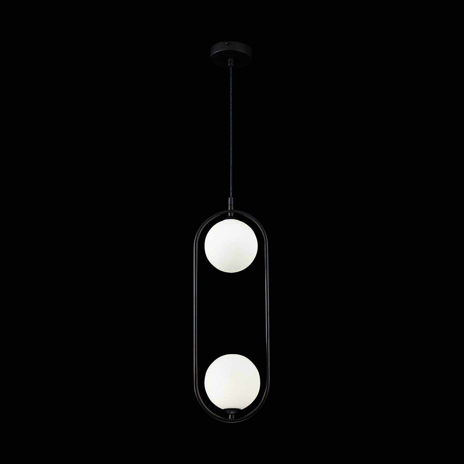 Photos - Chandelier / Lamp Maytoni Ring hanging light 2-bulb black/white 