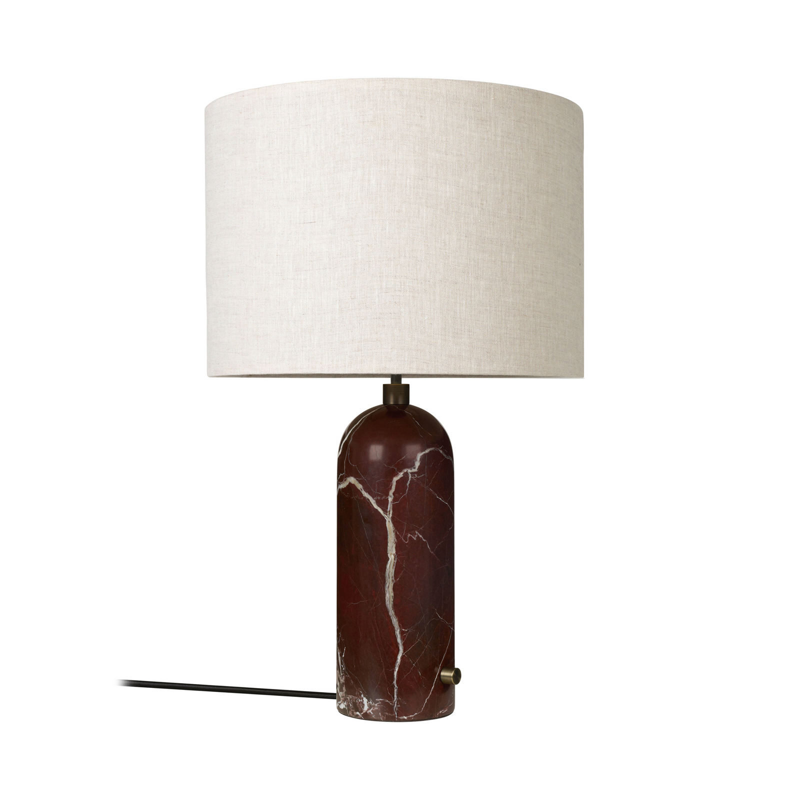 Lampe à poser Gubi Gravity Large, marbre rouge, toile crème