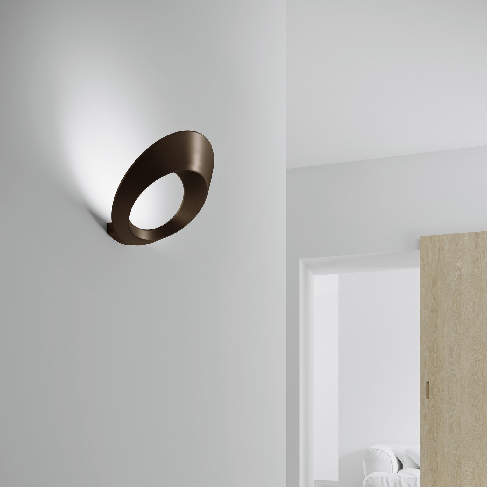 Applique murale LED Olo, bronze, métal, largeur 25,5 cm