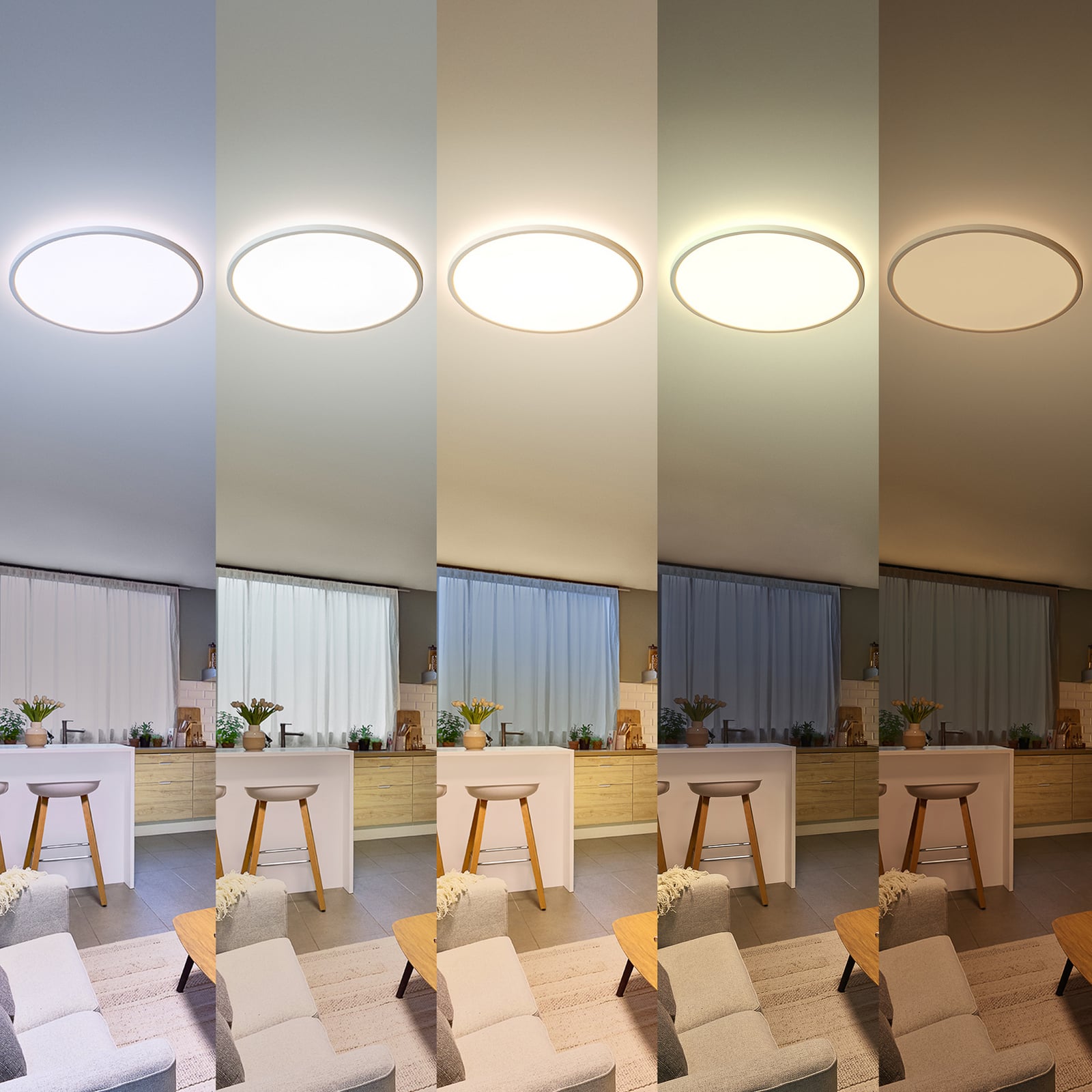 Plafón LED Superslim de Philips, blanco, CCT, atenuable