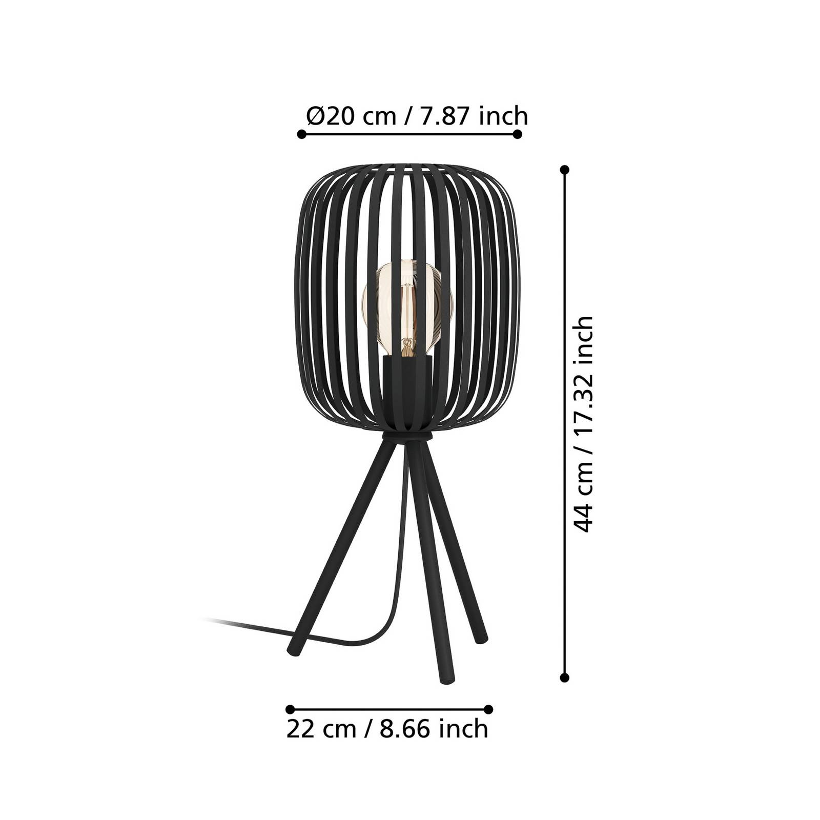  Eglo Tischleuchte Romazzina, Schwarz, Höhe 44 Cm, Metall, E27 