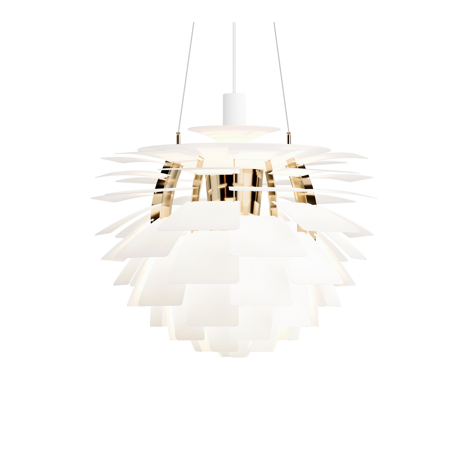 Hanglamp PH Artichoke wit/messing Ø 60 cm Louis Poulsen