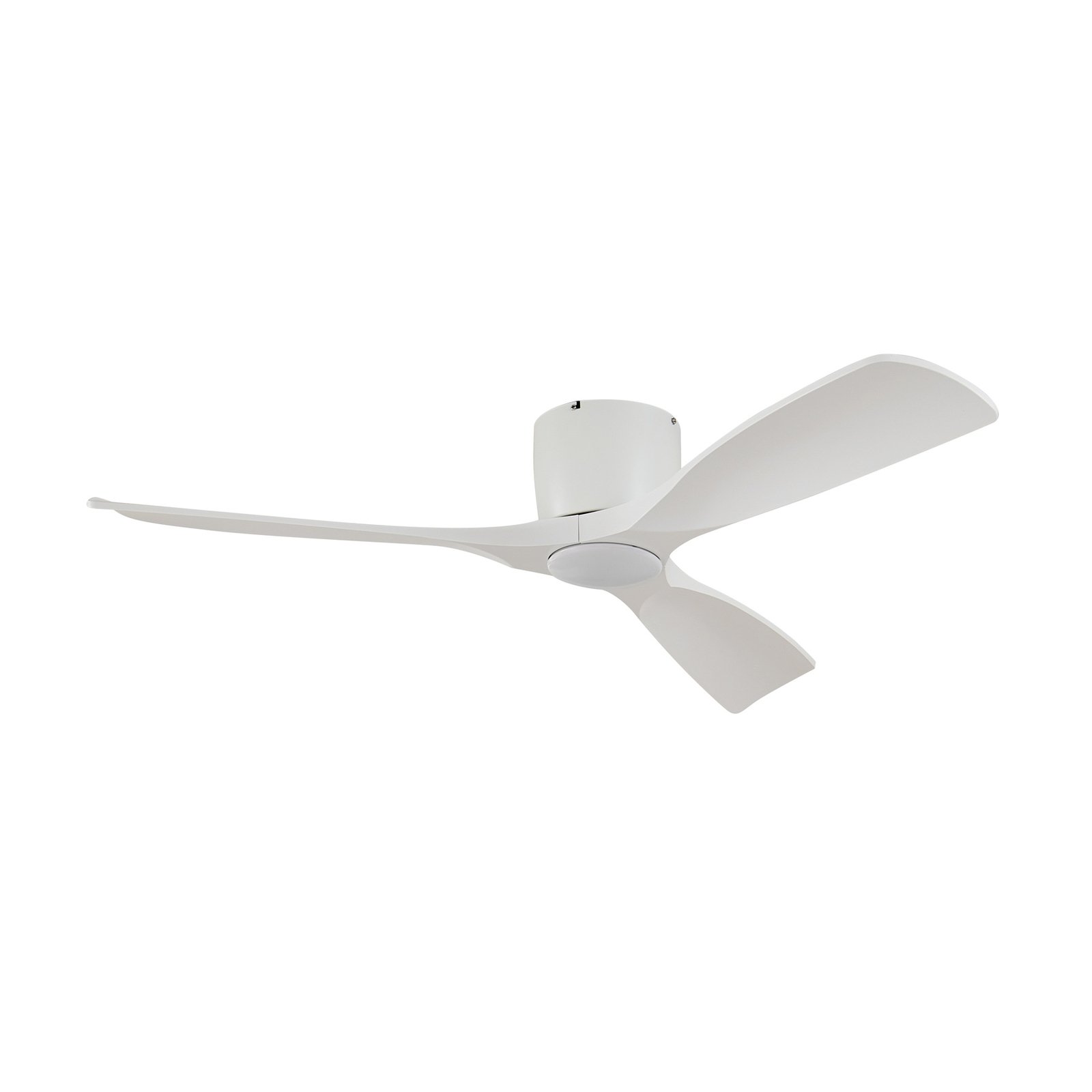 Stropní ventilátor Lucande LED Moneno, bílý, DC, tichý