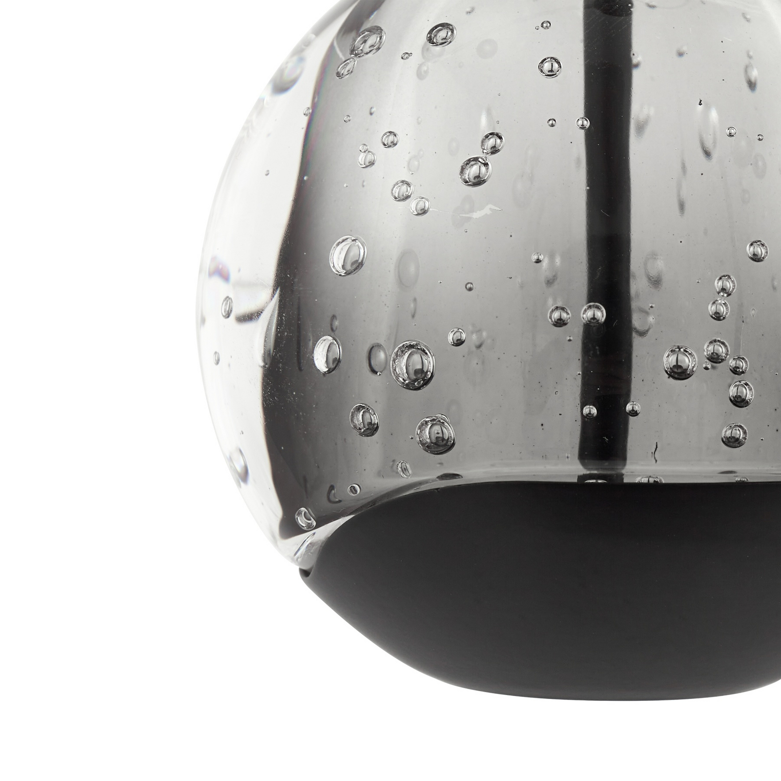 Lucande LED hanging light Hayley, black, 9-bulb, glass