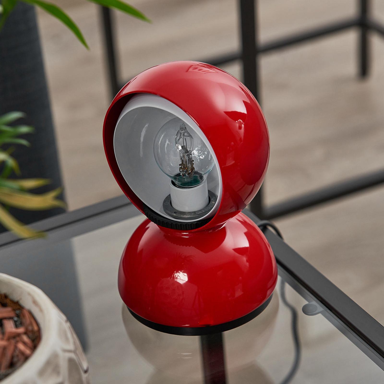 Artemide Eclisse lampă de masă roșie - Camera de zi / sufragerie - design - roșu alb - Metal