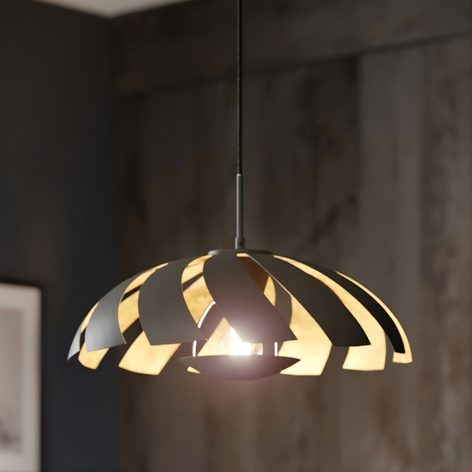 Lucande Archilleas Pendelleuchte, schwarz-gold