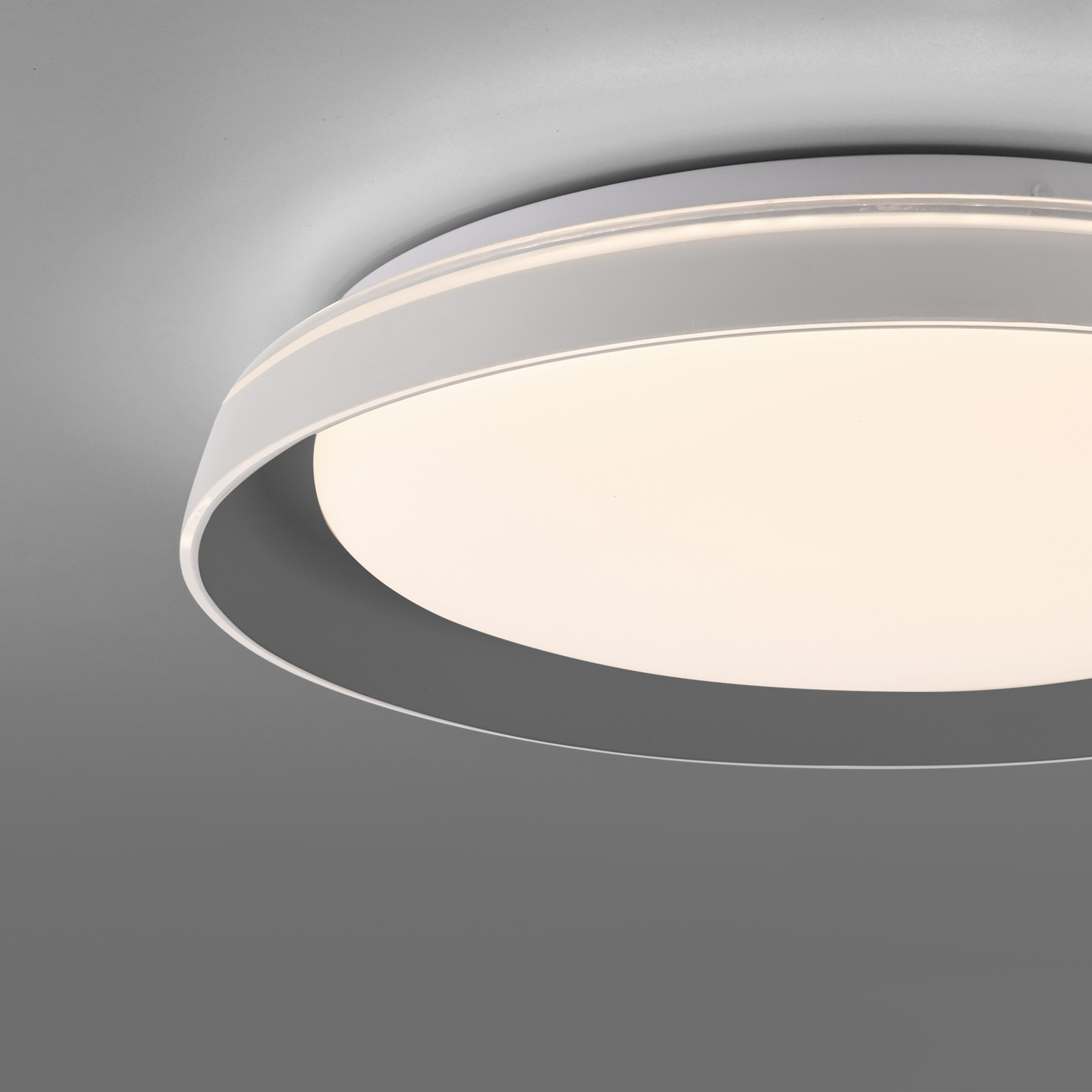JUST LIGHT. Sati LED ceiling light, plastic, grey