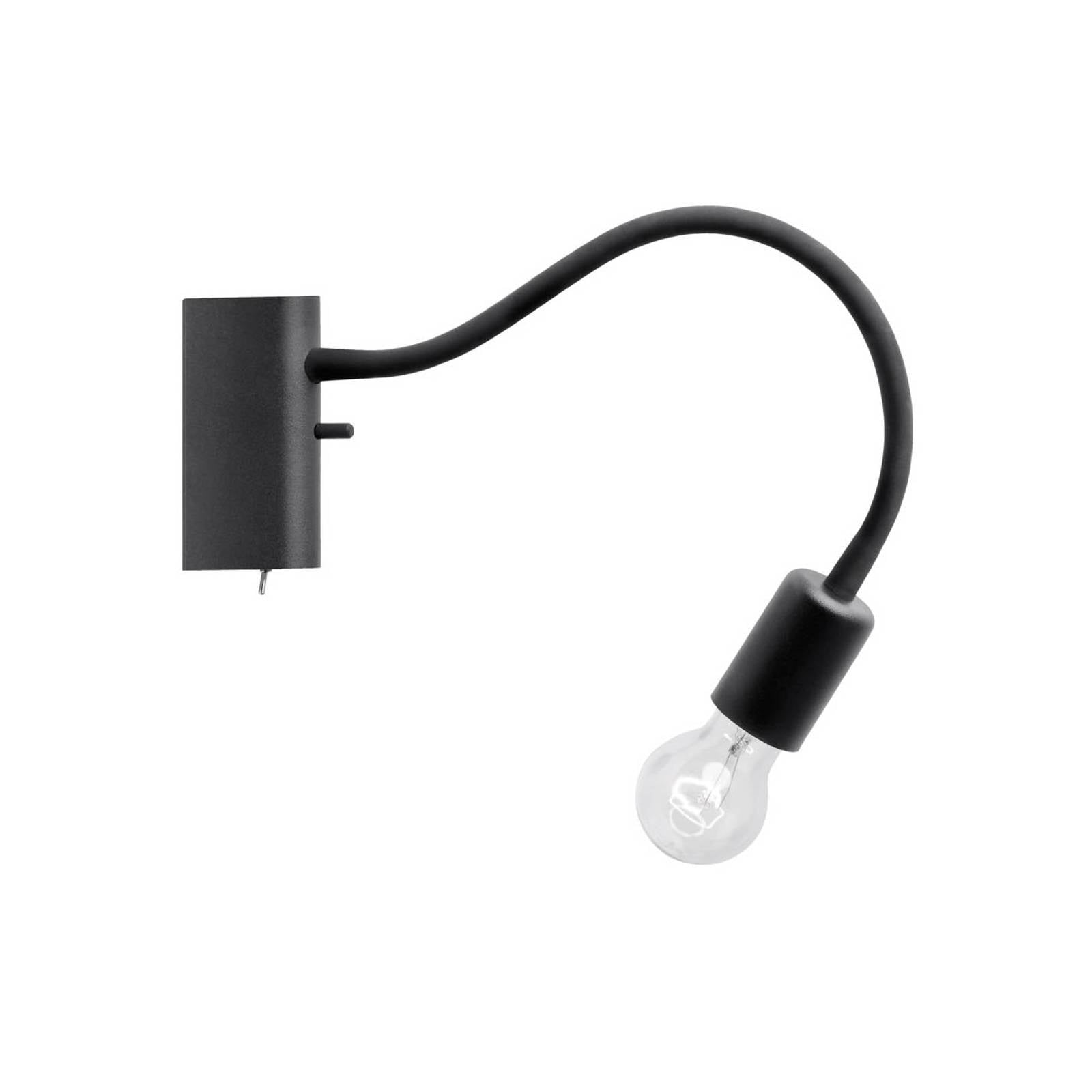 Vägglampa Flex med flexarm, svart