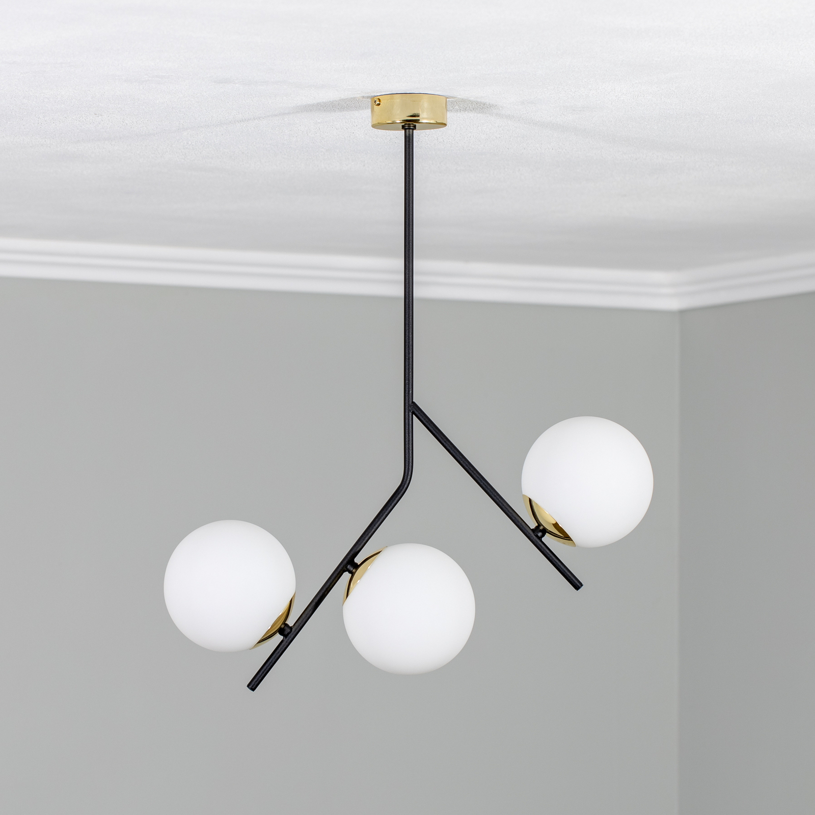 Euluna Canzo ceiling light, 3-bulb, glass, Ø 52 cm