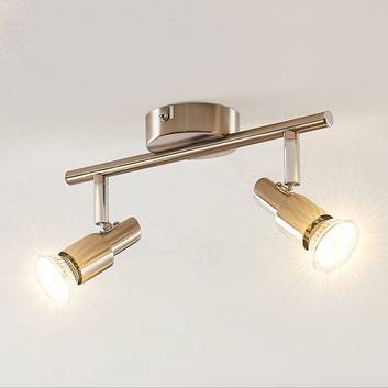 ELC Farida LED plafondlamp, nikkel, 2-lamps